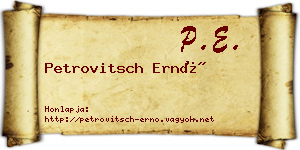 Petrovitsch Ernő névjegykártya